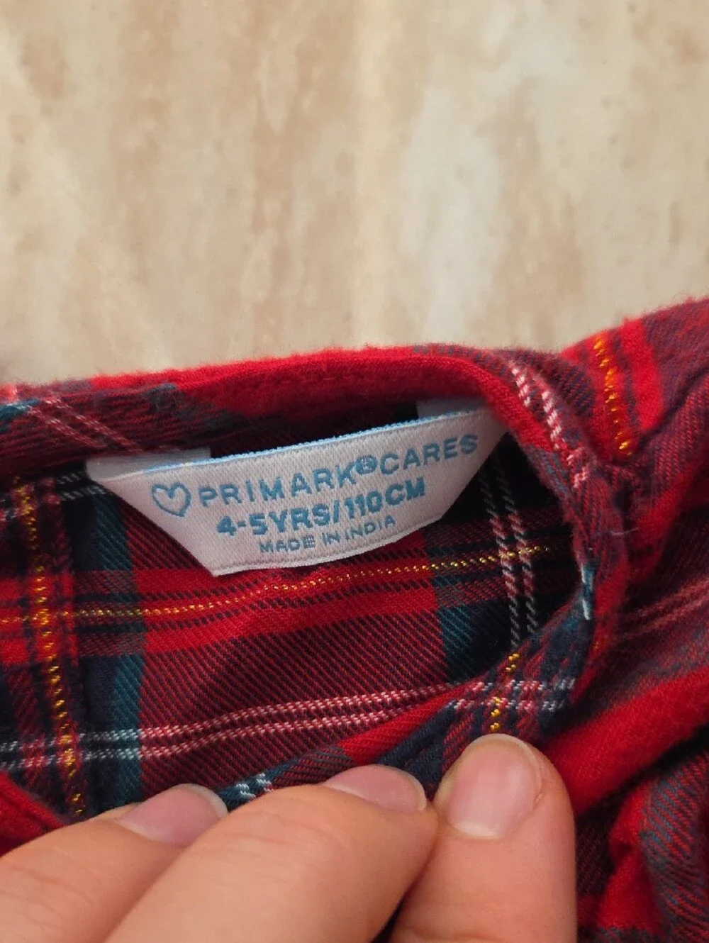 Primark Red and Navy Plaid Ruffle Hem Dress